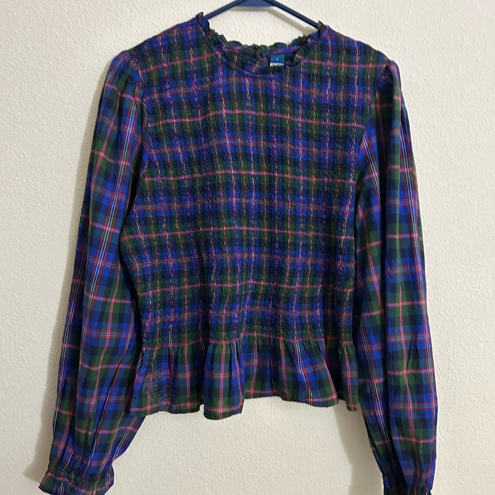 Old Navy Multicolor Plaid Blouse